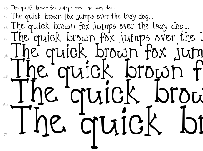 DJB Crazy Goofy Cool font waterfall
